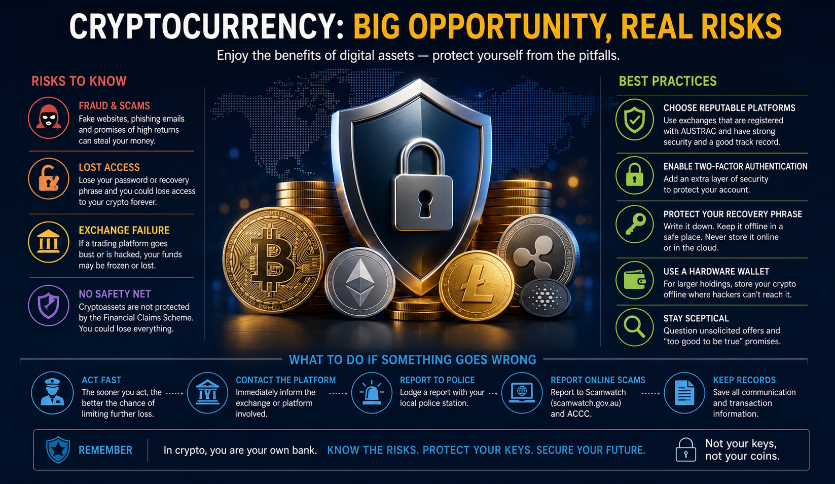 An ifogrpahic highlighting the need for secuirty when dealing with cryptocurrency trading
