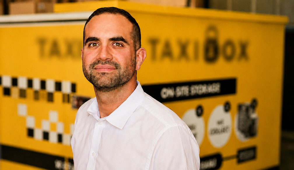 Corporate Portrait in Yellow Storage Branding