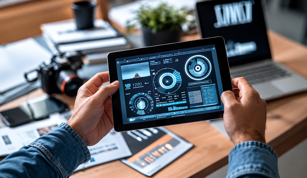 Futuristic Blue Analytics Dashboard