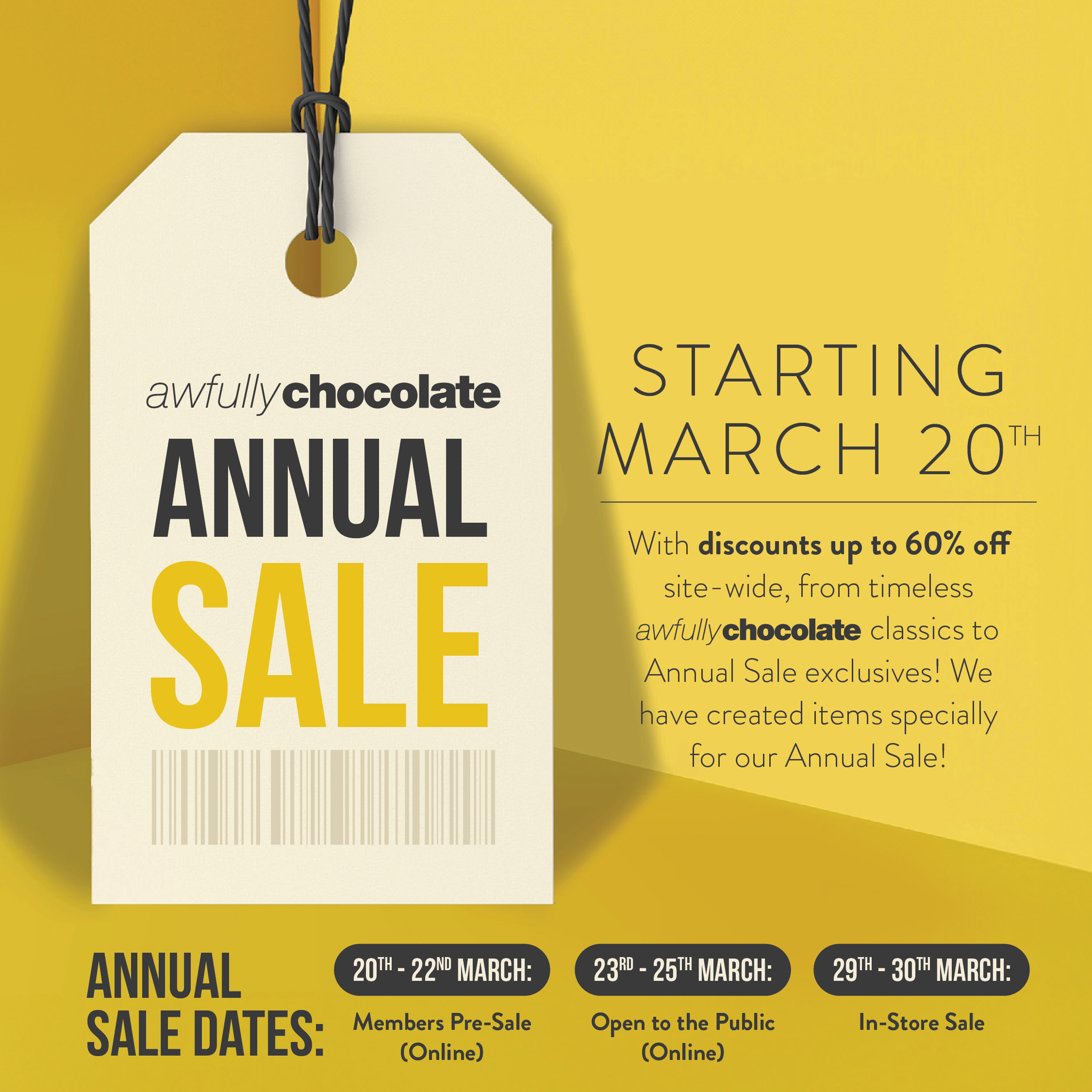 Awfully Chocolate Annual Sale