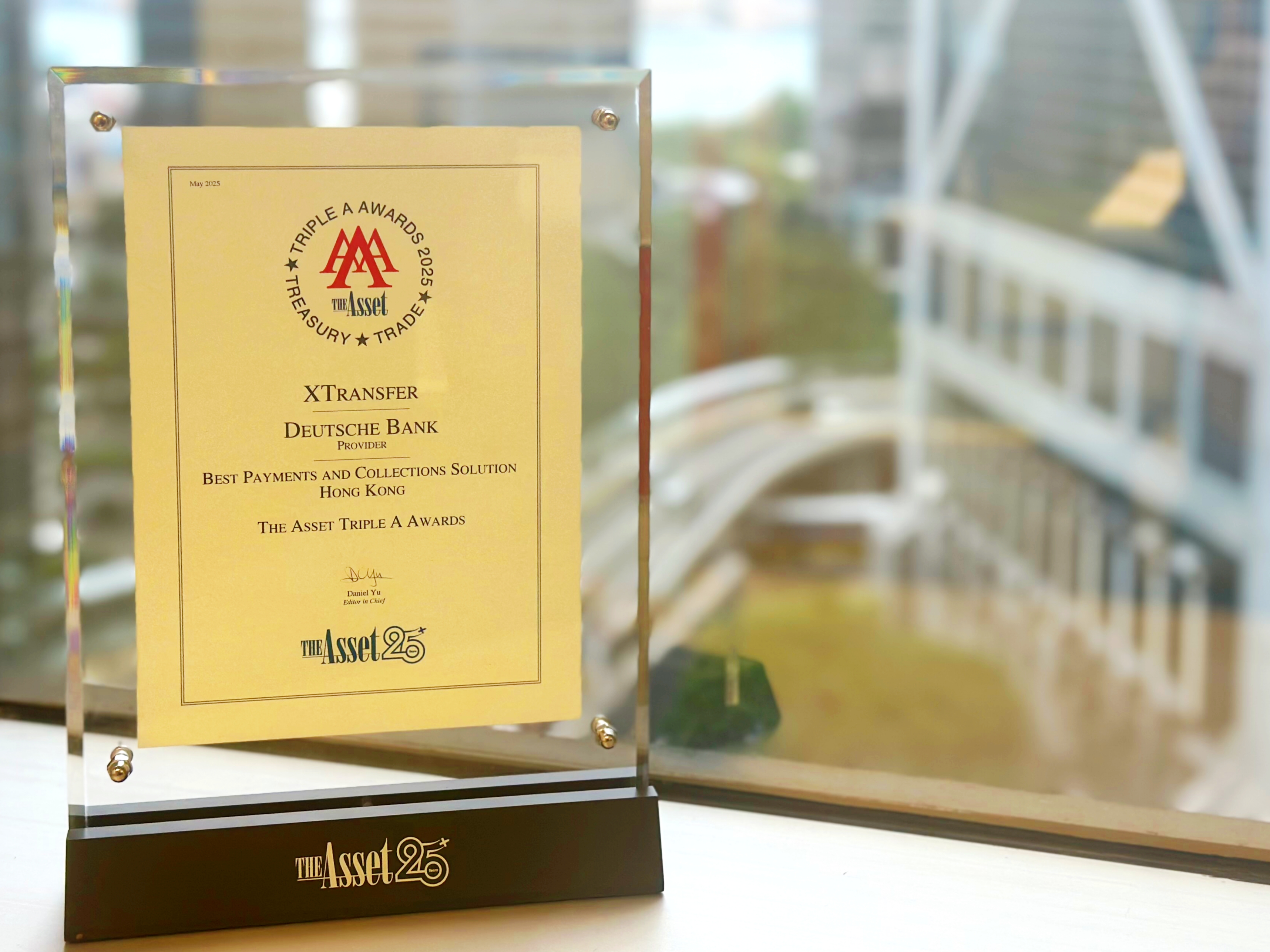 XTransfer Wins the “Best Payments and Collections Solution – Hong Kong” in 2025.