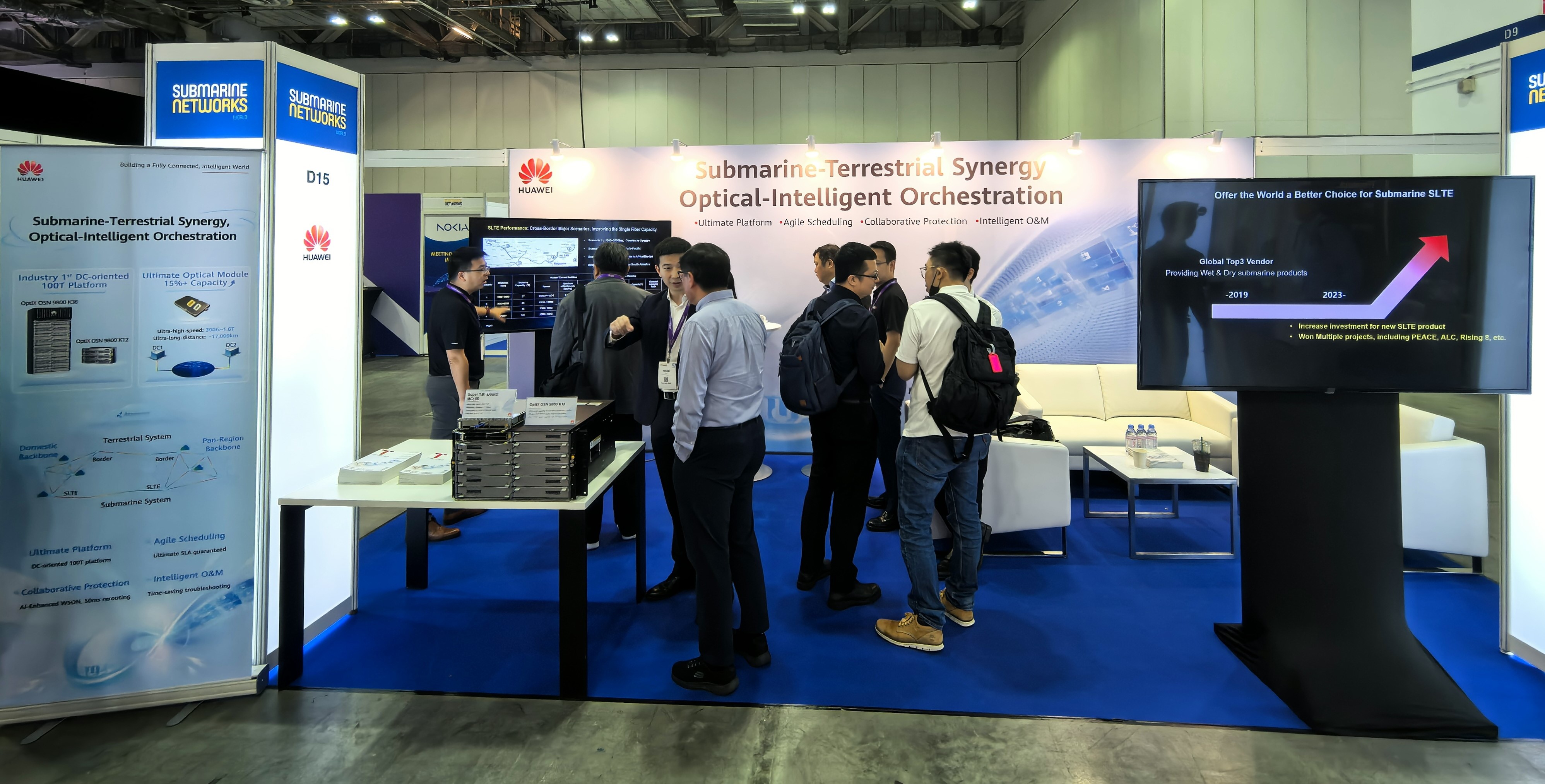 Huawei’s exhibition booth at Submarine Networks World 2025 in Singapore