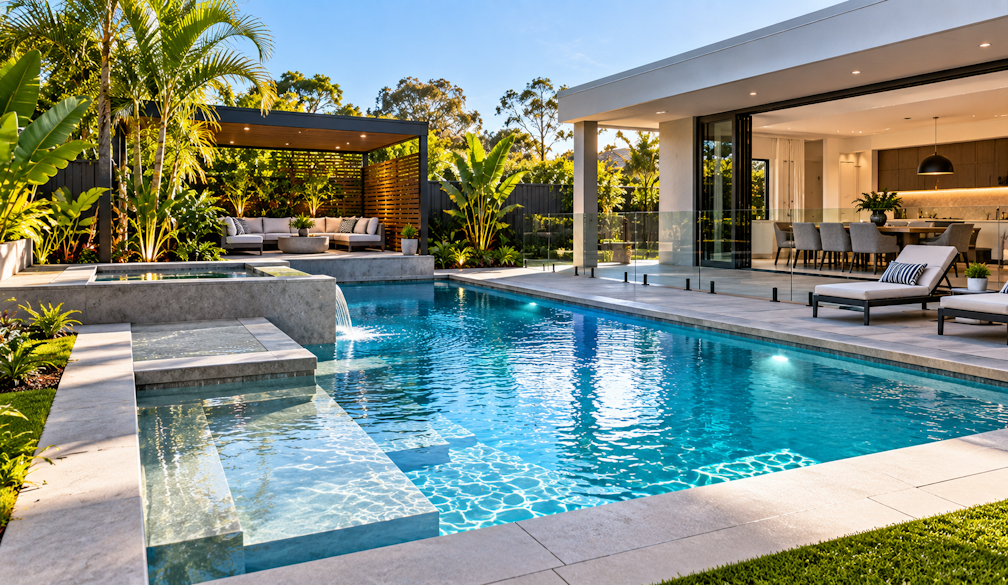 Modern Tropical Poolside Retreat