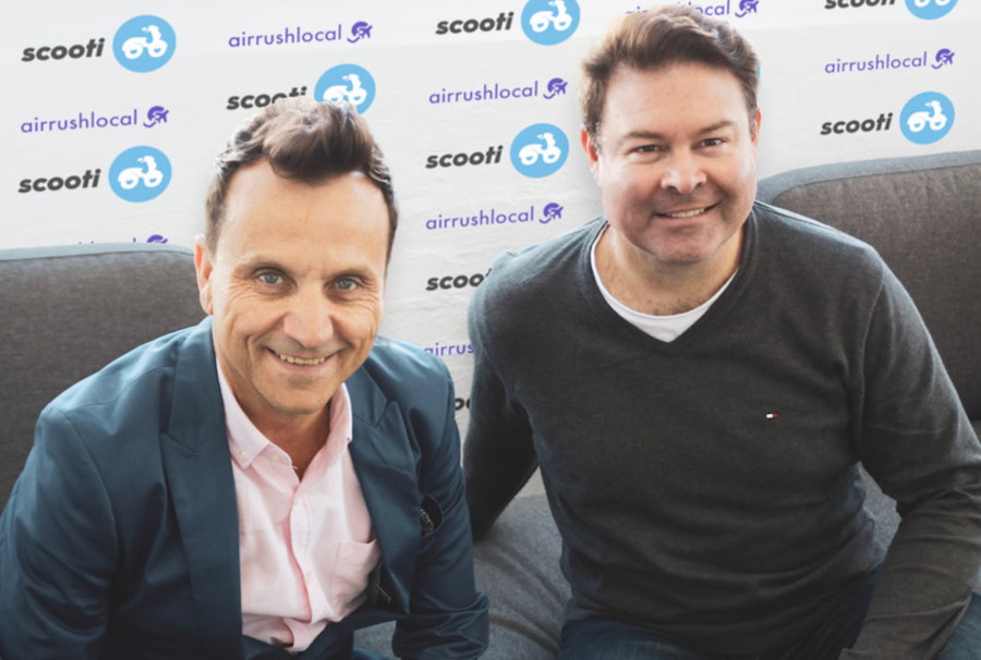 Jake Kogakis from Airrushlocal is on the left and Brett Balsters from Scooti is on the right Jake Kogakis from Airrushlocal is on the left and Brett Balsters from Scooti is on the right