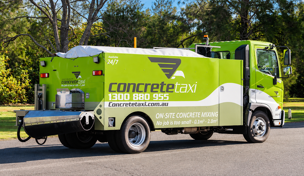 Lime Green Concrete Mixer Truck